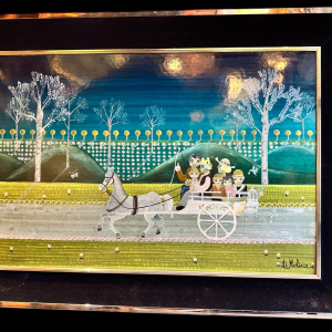 Danielle MOLINA “The Little Family on a Walk” oil painting on panel