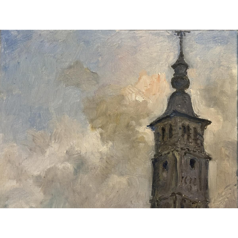 Albert Dandoy “Namur - De groentemarkt” 1974, olieverf op doek