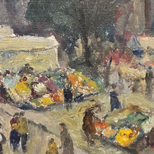 Albert Dandoy “Namur - De groentemarkt” 1974, olieverf op doek