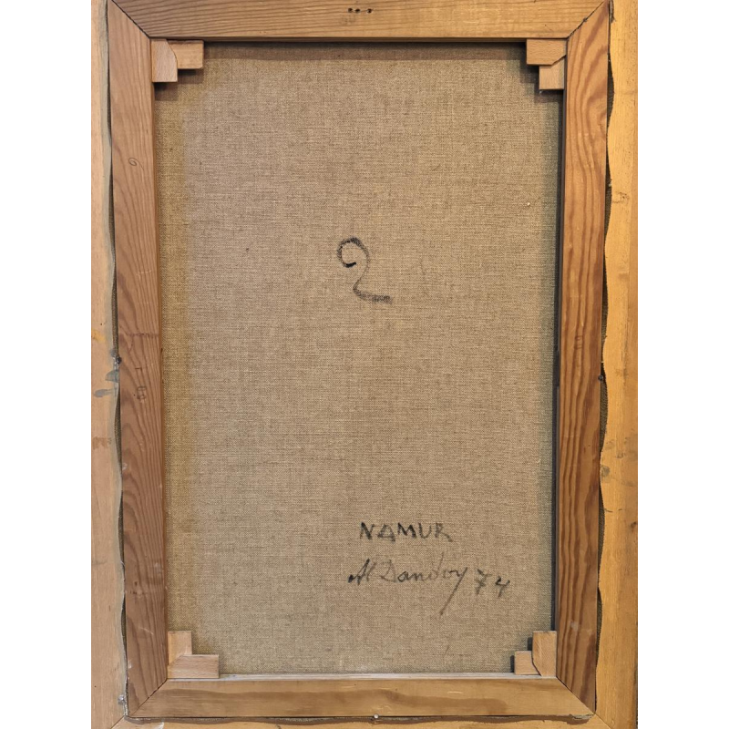 Albert Dandoy “Namur - De groentemarkt” 1974, olieverf op doek