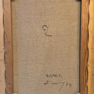 Albert DANDOY «Namur - Le marché aux légumes» 1974, peinture huile sur toile