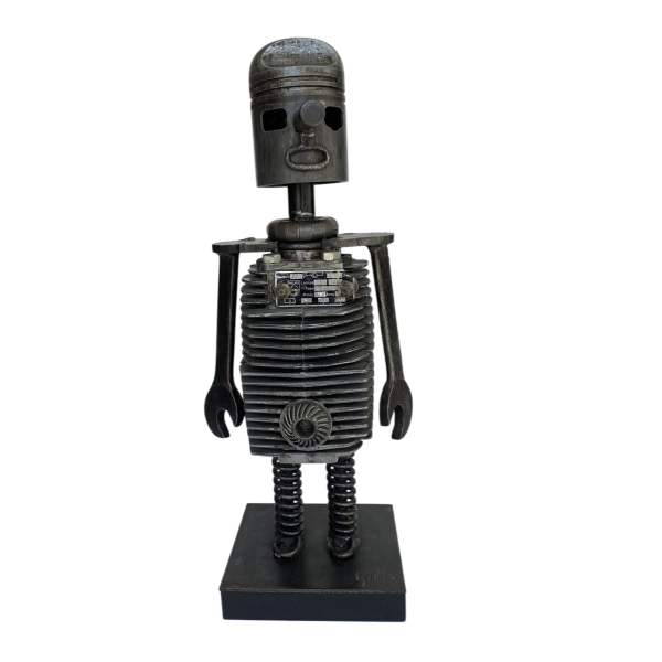 Ludo GIELS "Motorisch Wezen" sculpture, assemblage de pièces d'acier