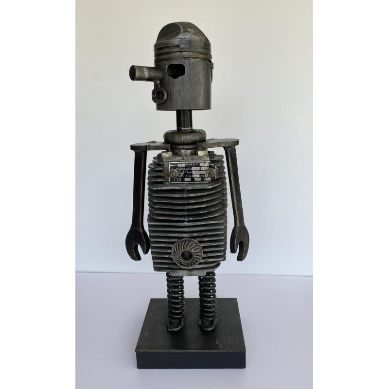 Ludo GIELS "Motorisch Wezen" sculpture, assemblage of steel parts