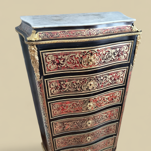 Weekly drawer/secretary in Boulle marquetry, Napoleon III period, by Romain Magniant, gilder, rue Traversière, Paris