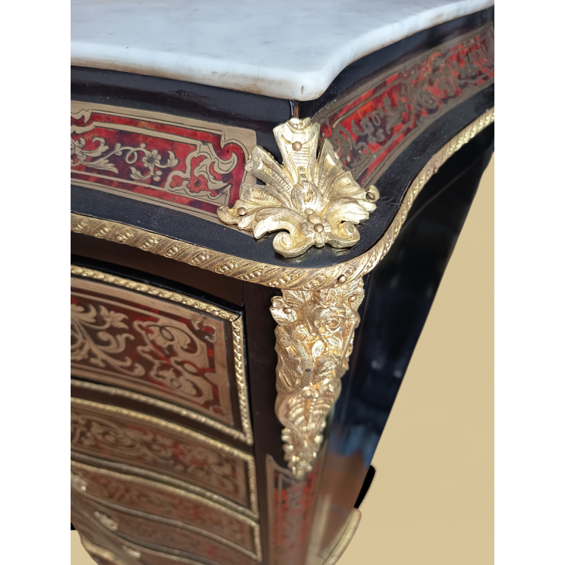 SEMAINIER / SECRETAIRE en marqueterie BOULLE , époque Napoléon III, Romain Magniant doreur rue Traversière à Paris