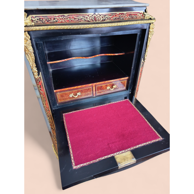 SEMAINIER / SECRETAIRE en marqueterie BOULLE , époque Napoléon III, Romain Magniant doreur rue Traversière à Paris