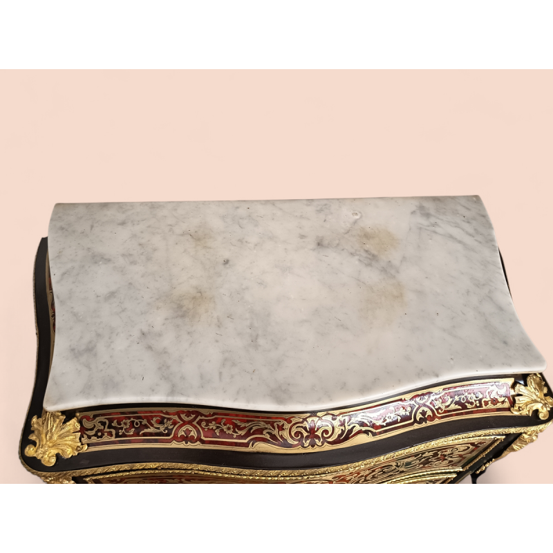 Weekly drawer/secretary in Boulle marquetry, Napoleon III period, by Romain Magniant, gilder, rue Traversière, Paris