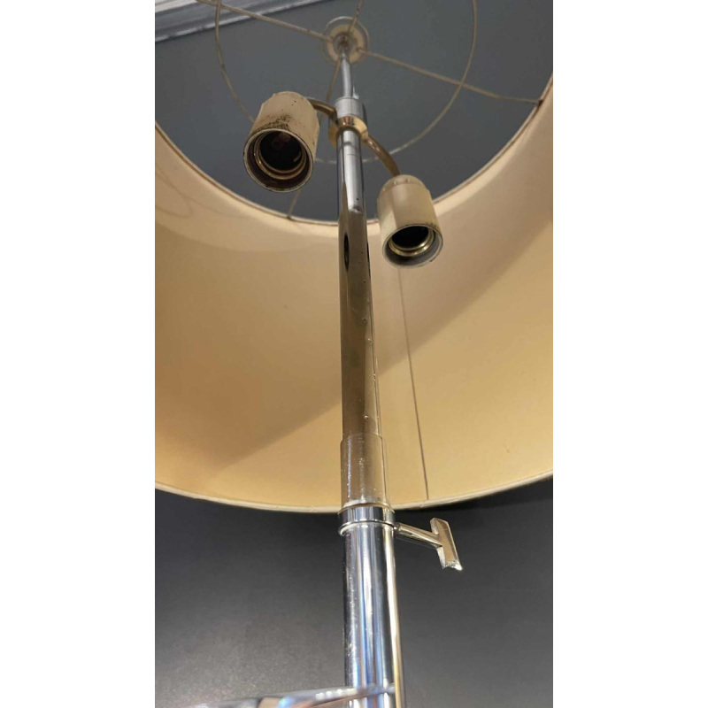 JACQUES CHARPENTIER, grote spiraal-/veerlamp, verchroomd metaal, 1972