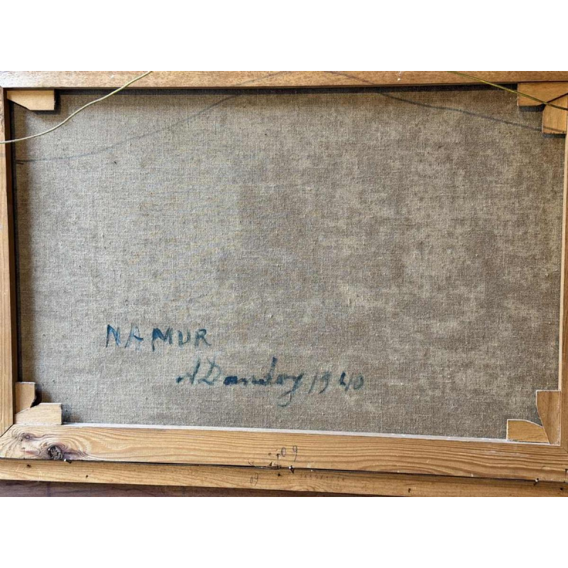 Albert DANDOY « Namur - winter 1940 » painting oil on canvas