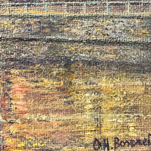 Olivier-Henri Boseret “Zonsondergang in Namur”, olieverfschilderij op canvas, gemonteerd op canvas