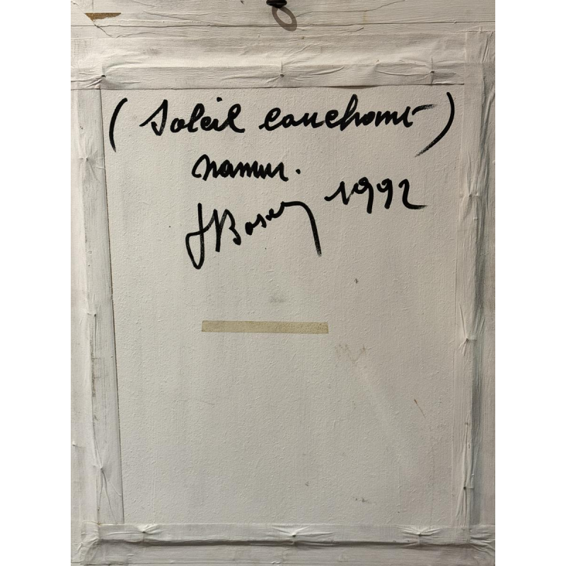 Olivier-Henri BOSERET «Soleil couchant à Namur» peinture huile sur toile marouflée