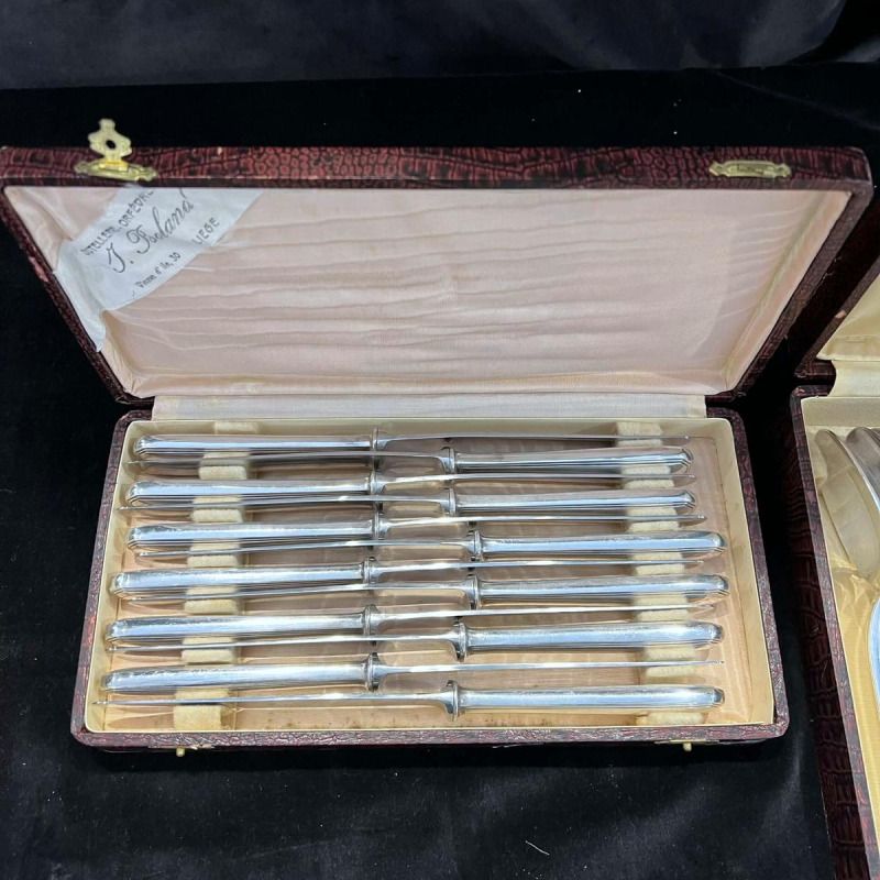 Luc Lanel voor Christofle, GALLIA-collectie, AMERICA Art Deco-model in verzilverd metaal, 36 stuks