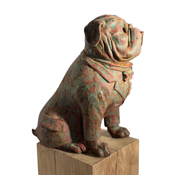 Patinated cast iron bull - decorative sculpture, early 20th century