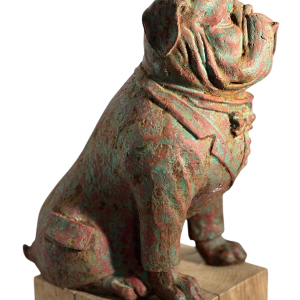 Patinated cast iron bull - decorative sculpture, early 20th century