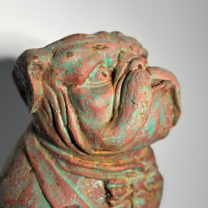 Patinated cast iron bull - decorative sculpture, early 20th century