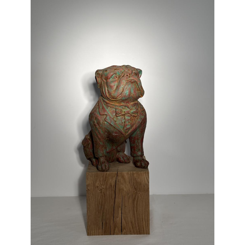 Patinated cast iron bull - decorative sculpture, early 20th century