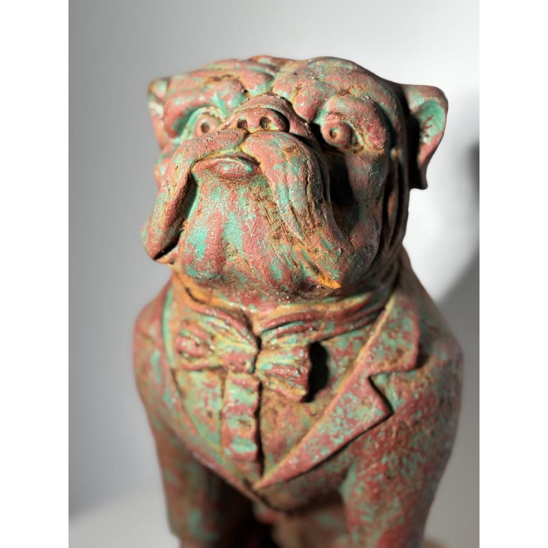 Patinated cast iron bull - decorative sculpture, early 20th century