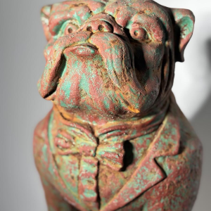 Patinated cast iron bull - decorative sculpture, early 20th century