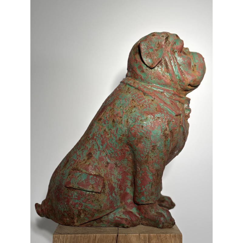 Patinated cast iron bull - decorative sculpture, early 20th century