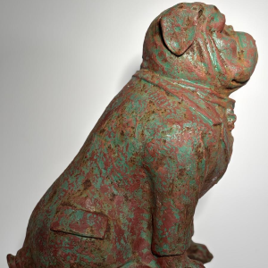 Patinated cast iron bull - decorative sculpture, early 20th century