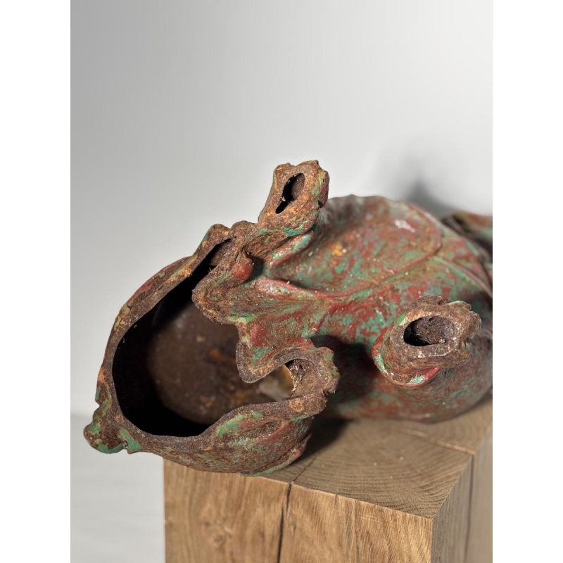 Patinated cast iron bull - decorative sculpture, early 20th century