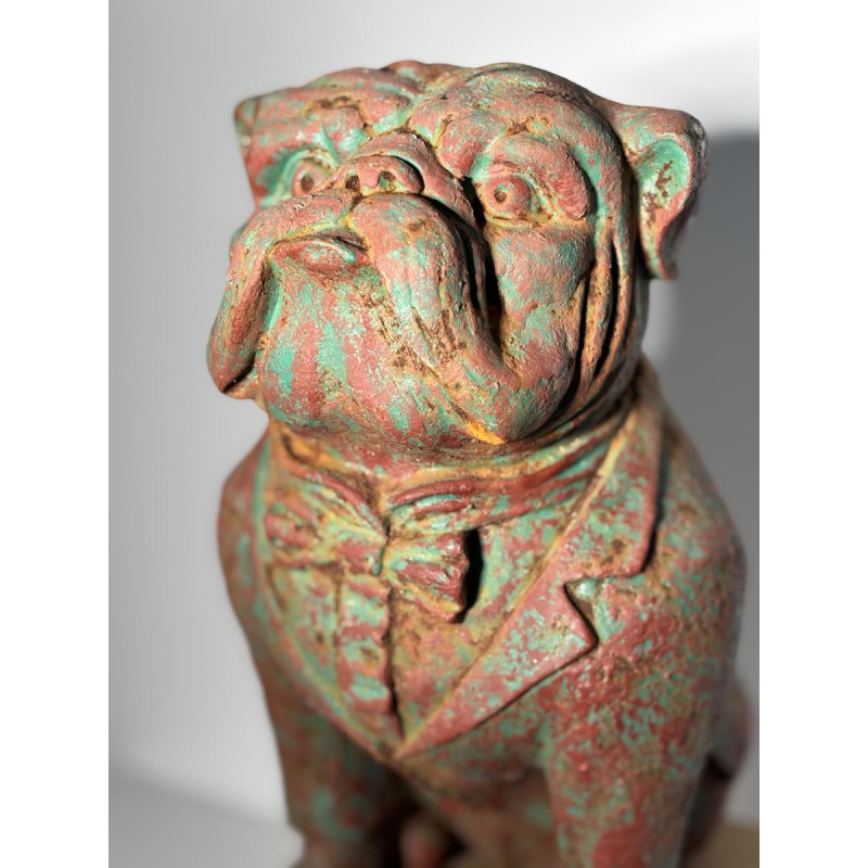 Patinated cast iron bull - decorative sculpture, early 20th century