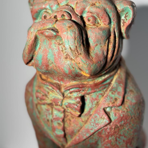 Patinated cast iron bull - decorative sculpture, early 20th century