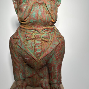 Patinated cast iron bull - decorative sculpture, early 20th century