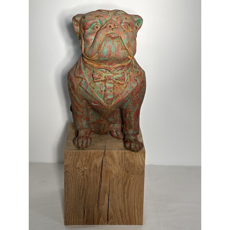 Patinated cast iron bull - decorative sculpture, early 20th century