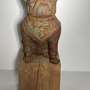 Patinated cast iron bull - decorative sculpture, early 20th century