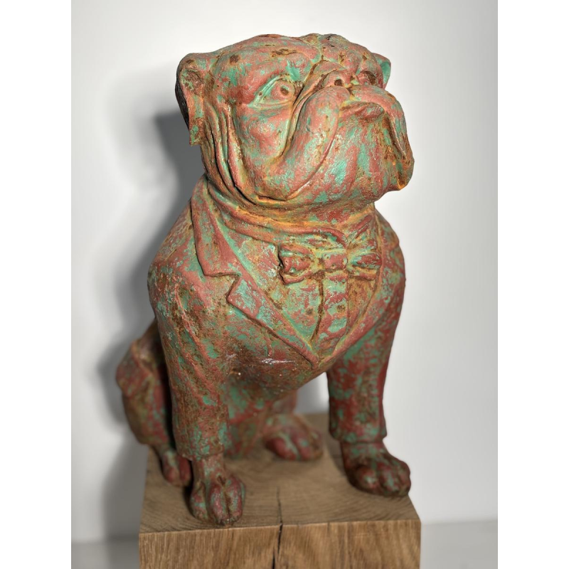 Patinated cast iron bull - decorative sculpture, early 20th century