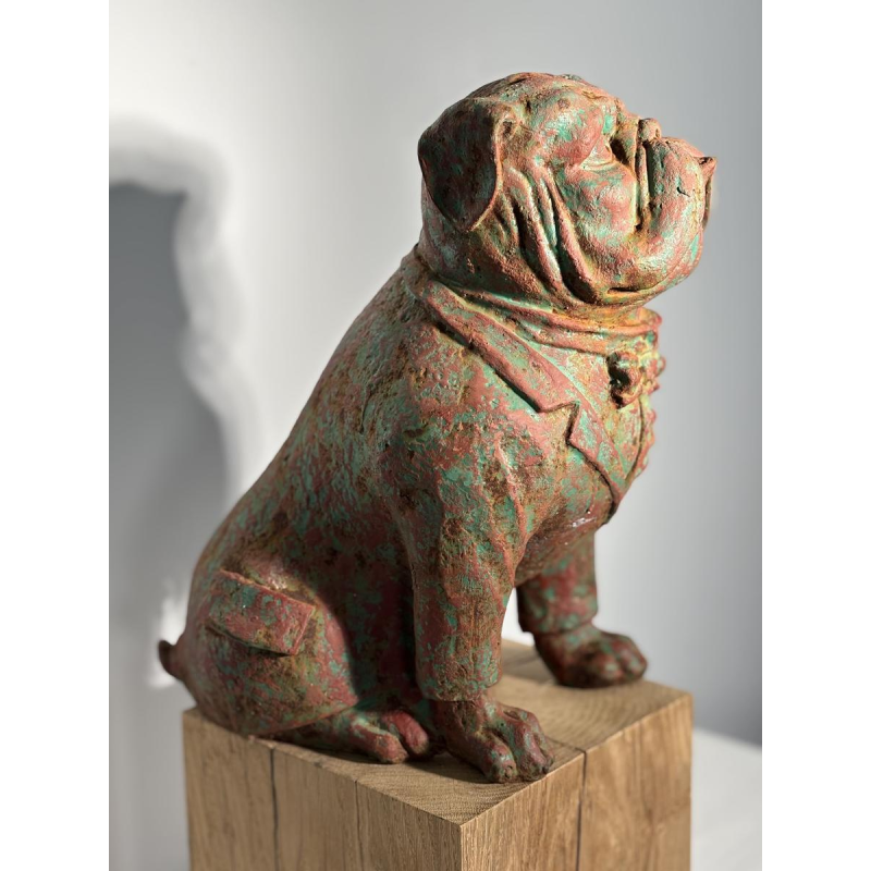 Patinated cast iron bull - decorative sculpture, early 20th century