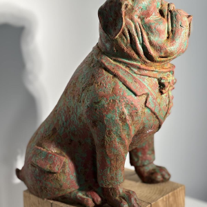 Patinated cast iron bull - decorative sculpture, early 20th century