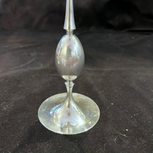 Ted Muehling for ER Butler & Co., pair of silver-plated metal candlesticks