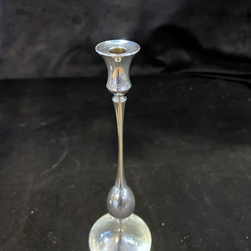 Ted Muehling for ER Butler & Co., pair of silver-plated metal candlesticks