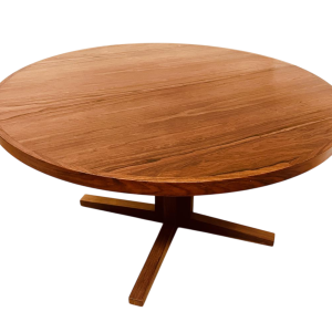 John MORTENSEN pour HELTBORG MOBLER, table à manger scandinave ronde palissandre, ca 1960-70