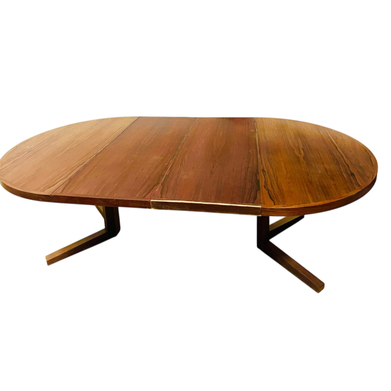 John MORTENSEN voor HELTBORG MOBLER, ronde Scandinavische palissander eettafel, ca 1960-70