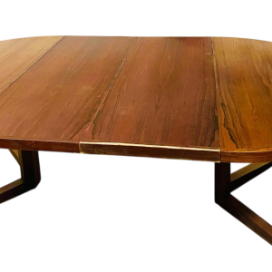 John MORTENSEN pour HELTBORG MOBLER, table à manger scandinave ronde palissandre, ca 1960-70
