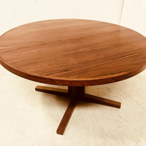 John MORTENSEN voor HELTBORG MOBLER, ronde Scandinavische palissander eettafel, ca 1960-70