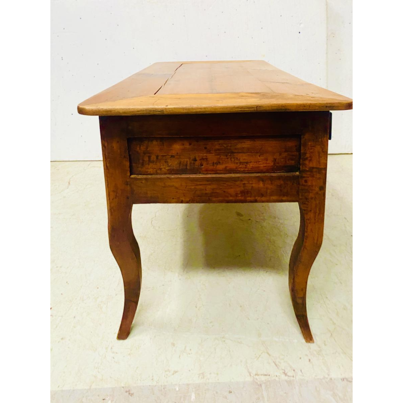 Louis XV style provincial desk with drawers, solid cherry wood, circa 1900