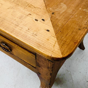 Louis XV style provincial desk with drawers, solid cherry wood, circa 1900