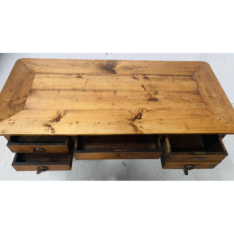 Provinciaal bureau in Lodewijk XV-stijl met lades, massief kersenhout, circa 1900.