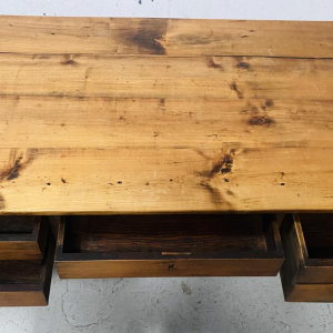 Louis XV style provincial desk with drawers, solid cherry wood, circa 1900