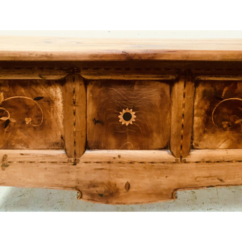 Bureau provincial à tiroirs de style Louis XV, merisier massif, vers 1900