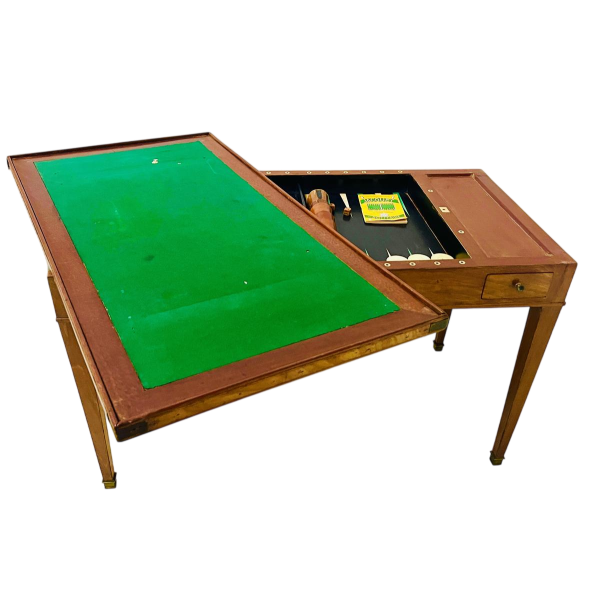 Table à jeux "TRIC -TRAC" d'époque Louis XVI, acajou et placage, XVIIIe siècle