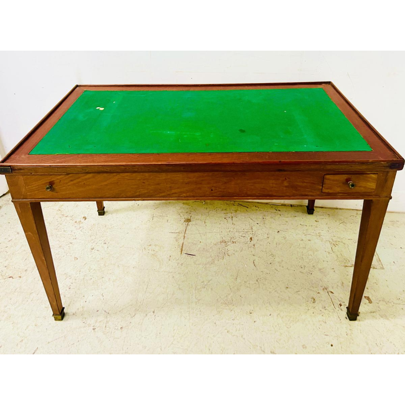 Table à jeux "TRIC -TRAC" d'époque Louis XVI, acajou et placage, XVIIIe siècle