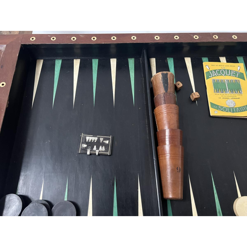 Table à jeux "TRIC -TRAC" d'époque Louis XVI, acajou et placage, XVIIIe siècle