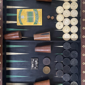 Louis XVI period "TRIC-TRAC" games table, mahogany and veneer, 18th century