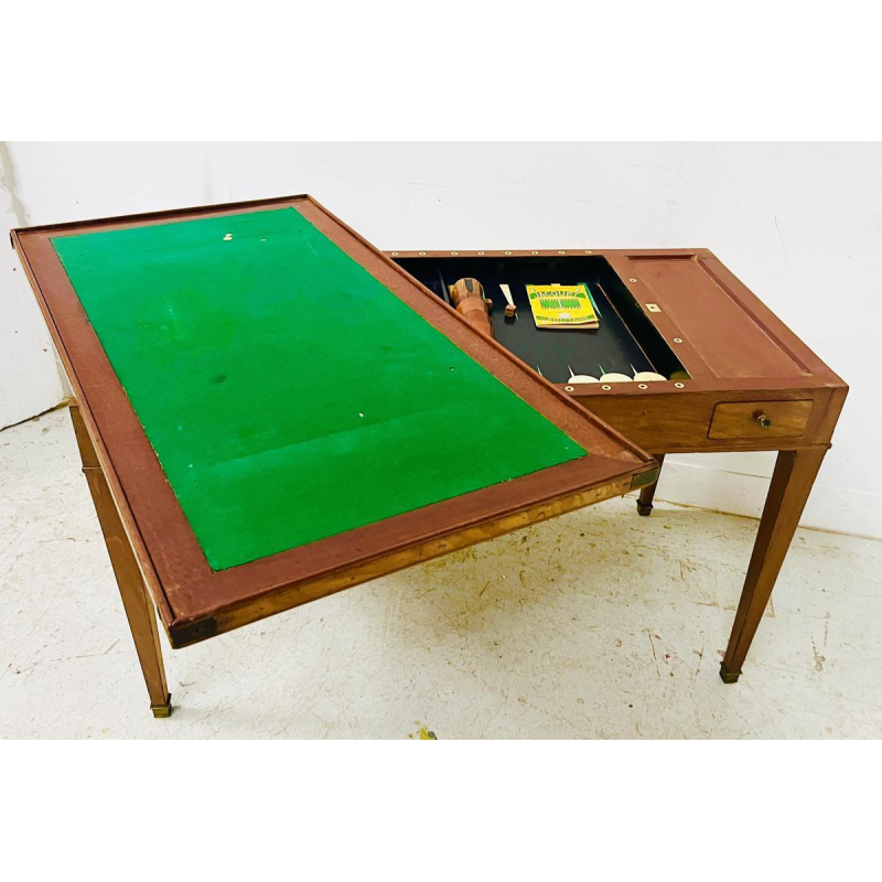 Louis XVI period "TRIC-TRAC" games table, mahogany and veneer, 18th century