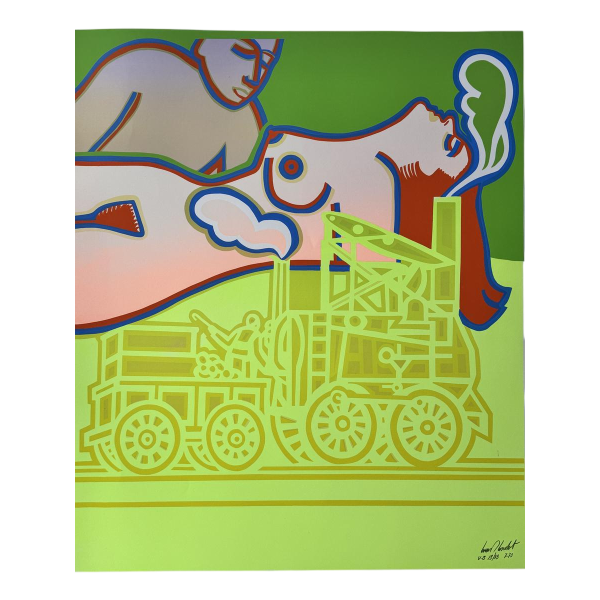 Louis-Marie LONDOT “Het treintje” zeefdruk POP ART 1973